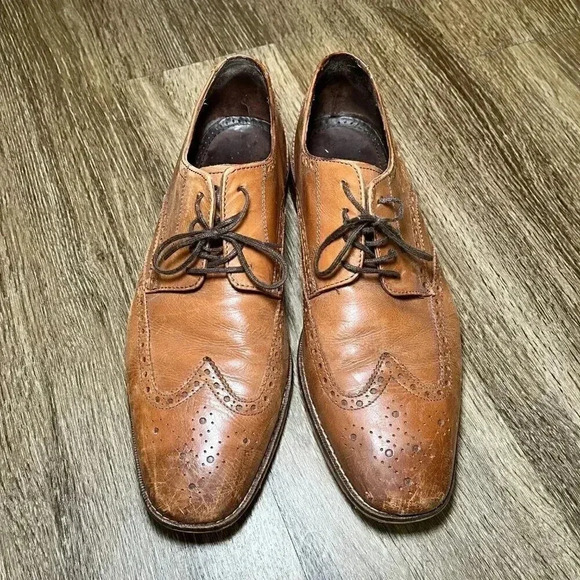 Mens Florsheim Brown Oxford Dress Shoes - 9.5 - Picture 2 of 10